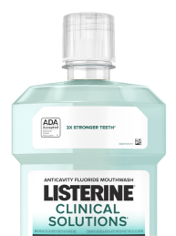 Listerine Clinical Solutions Teeth Strength top half of bottle